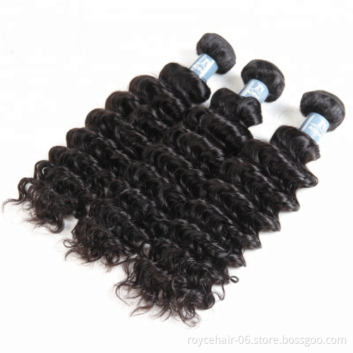 26 Inch Raw Indian Unprocessed Remy Virgin Natural Loose Deep Wave  Curly Hair Extensions Human Bundles